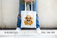 Sunflower fall skull with flower bouquet clipart- 1 png file Product Image 2