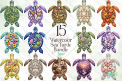 Watercolor Sea Turtle Bundle Product Image 1