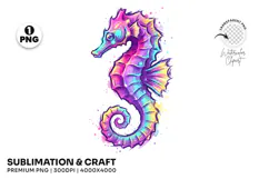 seahorse png, seahorse clipart, ocean creature, watercolor seahorse, marine life png, underwater clipart, sea animal, ocean design, beach sublimation, tropical png