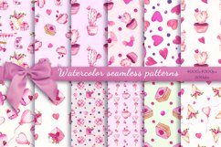 Watercolor romantic seamless patterns Product Image 1