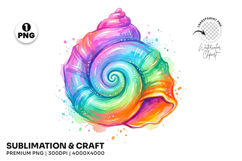 seashell png, beach clipart, ocean design, watercolor shell, rainbow seashell, summer png, coastal clipart, mermaid design, beach sublimation, tropical art