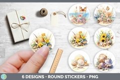 Bundle of six Watercolor Stickers designs.
