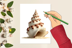 Watercolor Seashells Clipart Product Image 2