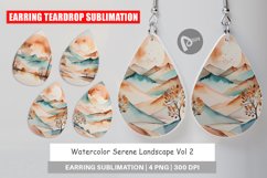 Earring Teardrop Watercolor Landscape Product Image 1
