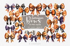 Halloween Bow Ties PNG Clipart, Watercolor Bows PNG bundle Product Image 1