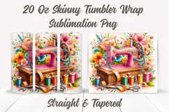 Sewing Tumbler Wrap, Crafting Tumbler wrap, Craft Lover PNG Product Image 2