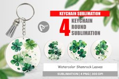Keychain Watercolor Shamrock Leaves Product Image 1