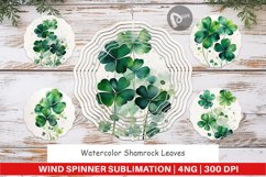 Wind Spinner Watercolor Shamrock Leaves Product Image 1