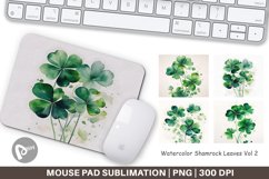 Mouse Pad Watercolor Shamrock Leaves Product Image 1