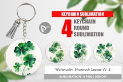 Keychain Watercolor Shamrock Leaves Product Image 1