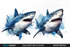 Watercolor Sharks Clipart Bundle Product Image 3