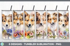 Bundle of six Wild Flowers Shetland Sheepdogs Tumbler designs.