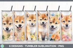 Bundle of six Wild Flowers Shiba Inu Tumbler designs.