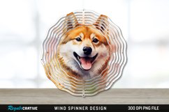 Watercolor Shiba Inu Dog Wind Spinner Sublimation PNG Product Image 1