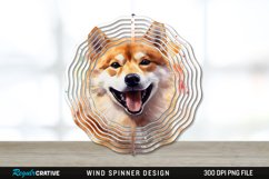 Watercolor Shiba Inu Dog Wind Spinner Sublimation PNG Product Image 1