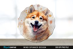 Watercolor Shiba Inu Dog Wind Spinner Sublimation PNG Product Image 1