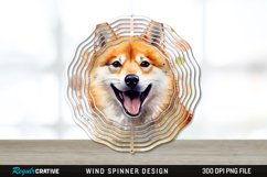 Watercolor Shiba Inu Dog Wind Spinner Sublimation PNG Product Image 1