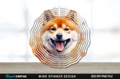 Watercolor Shiba Inu Dog Wind Spinner Sublimation PNG Product Image 1