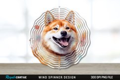 Watercolor Shiba Inu Dog Wind Spinner Sublimation PNG Product Image 1