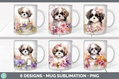 Bundle of six Wild Flowers Shih Tzu Mug Wrap designs.