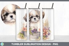 GorgeousWild Flowers Shih Tzu Tumbler design.