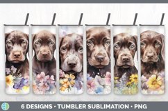 Bundle of six Wild Flowers Shorthaired Pointers Tumbler designs.