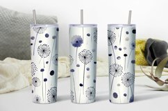 watercolor, dandelions, dandelions digital papers, dandelions pattern, floral pattern, tumbler, set,