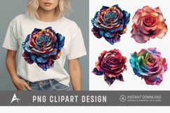 Watercolor Singe Cosmic Rose Flower Clipart Product Image 1