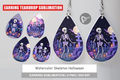 Earring Teardrop Watercolor Skeleton Product Image 1