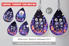 Earring Teardrop Watercolor Skeleton Product Image 1