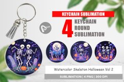 Keychain Watercolor Skeleton Product Image 1
