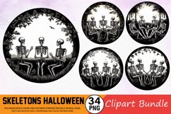 Watercolor Skeletons Halloween Clipart Bundle Product Image 1