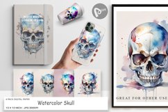 Digital Paper Watercolor Skull Product Image 1