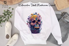 Watercolor Skull Mushroom Clipart, Mug Sublimation Design Product Image 10
