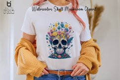 Watercolor Skull Mushroom Clipart, Mug Sublimation Design Product Image 2