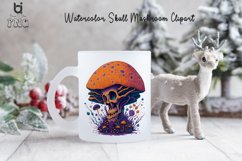 Watercolor Skull Mushroom Clipart, Mug Sublimation Design Product Image 3