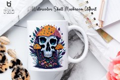 Watercolor Skull Mushroom Clipart, Mug Sublimation Design Product Image 4