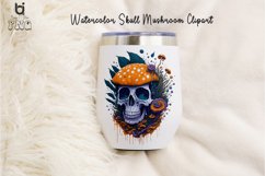Watercolor Skull Mushroom Clipart, Mug Sublimation Design Product Image 6
