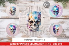 Wind Spinner Watercolor Skull Product Image 1