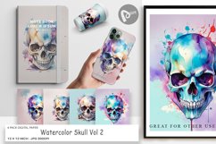 Digital Paper Watercolor Skull Product Image 1