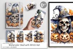 Digital Paper Watercolor Skull Product Image 1