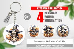 Keychain Watercolor Skull Product Image 1