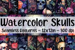 Skulls and Flowers Digital Papers - Seamless Patterns Product Image 1