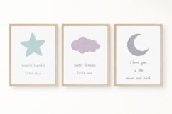 Watercolor Moon and Stars Nursery Wall Decor Product Image 1