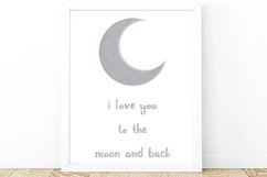 Watercolor Moon and Stars Nursery Wall Decor Product Image 4
