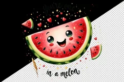 Watercolor slice of watermelon smile hearts You re One in a Melon quote print tumbler skinny mug wrap clipart t-shirt sublimation printable design