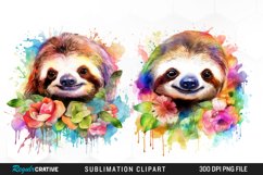 Watercolor Clipart,Nursery Decor,Baby Shower,Sloth Clipart,Baby Girl,Baby Boy,Tropical Animals,Baby Sloth,Nursery Wall Art,Watercolor Sloth, Cute Animal Clipart,Watercolor Animals,Safari Animal,Watercolor Sloth,Sloth Clipart,Tropical Clipart,Animal Clipar
