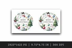 Watercolor smiling snowman hat tree presents Merry Christmas quote print 20 oz tumbler skinny mug wrap clipart t-shirt sublimation printable design