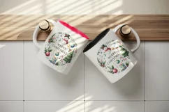Watercolor smiling snowman hat tree presents Merry Christmas quote print 20 oz tumbler skinny mug wrap clipart t-shirt sublimation printable design