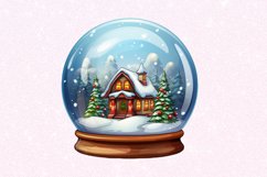 Christmas Snow Globe Watercolor Sublimation Clipart Product Image 4